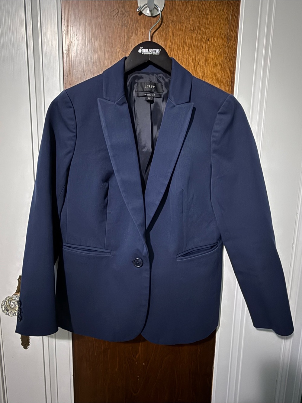 J. Crew Navy Cotton Stretch Blazer